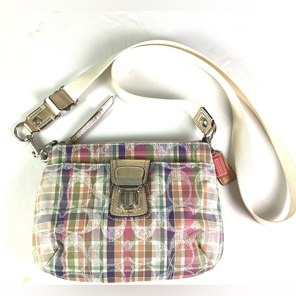 Coach Plaid Signature Crossbody Bag Gem